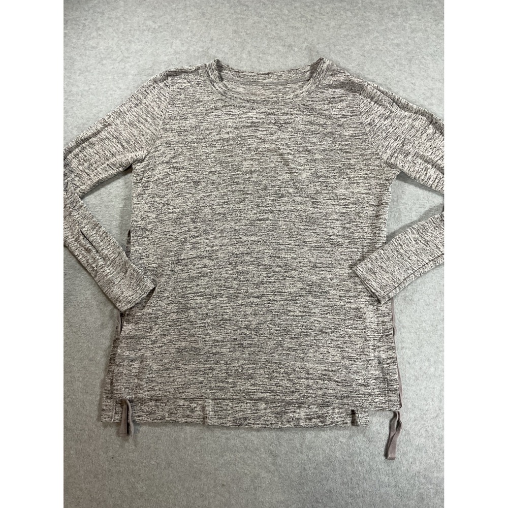UGG Womens Grey Space Dye Knit Long Sleeve Side Tie Loungewear Top S 2426